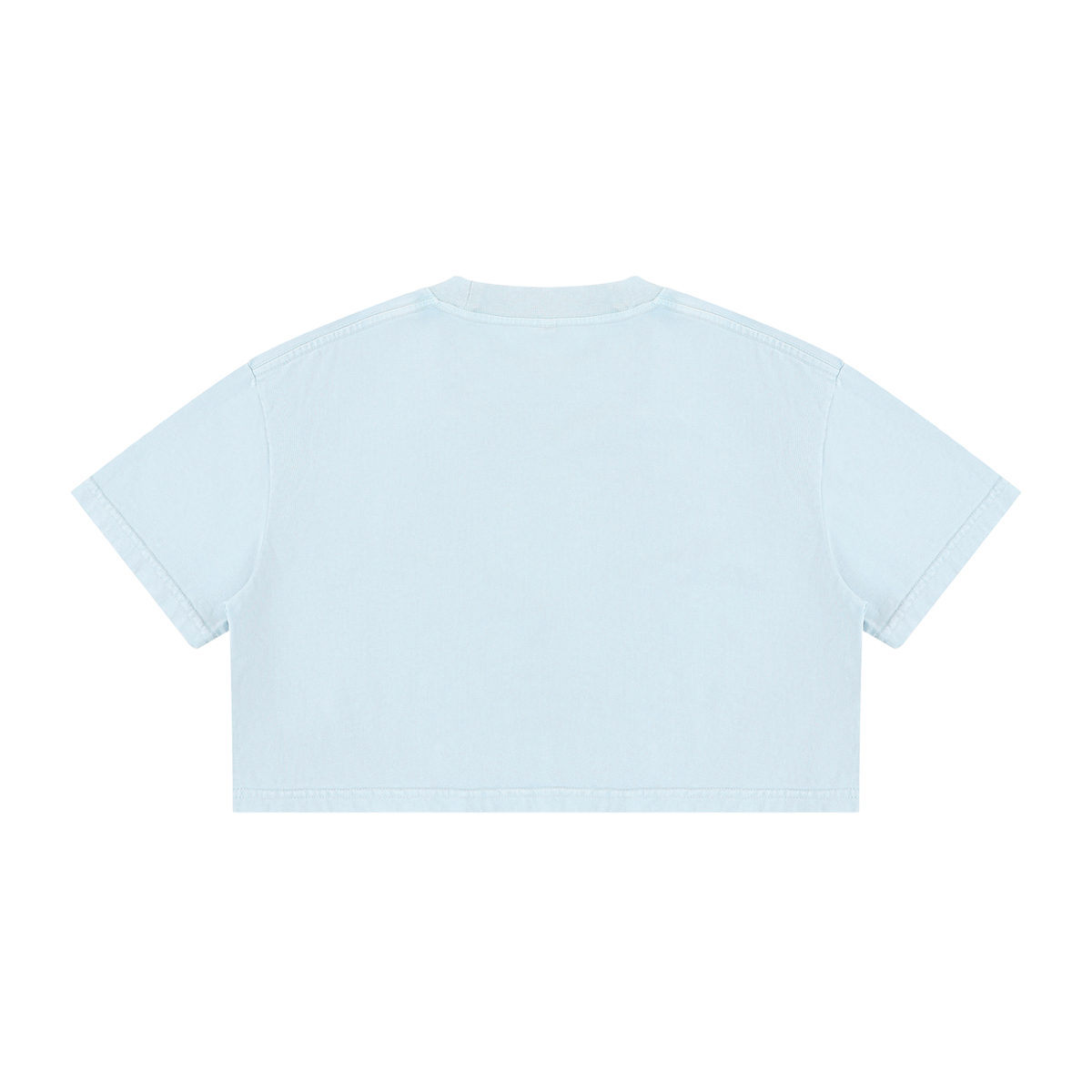 Butterfly Mineral Wash Crop Tee Light Blue back