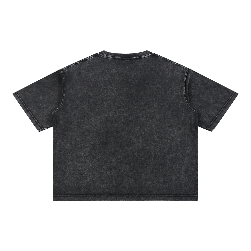 Butterfly Mineral Wash Boxy Tee Black back