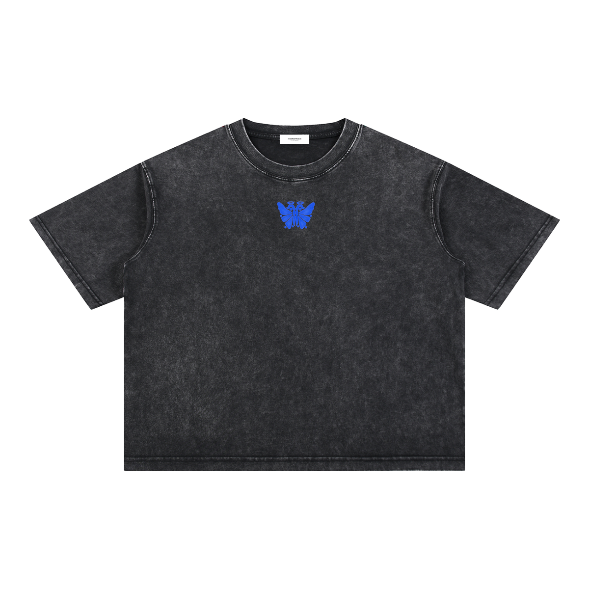 Butterfly Mineral Wash Boxy Tee Black front