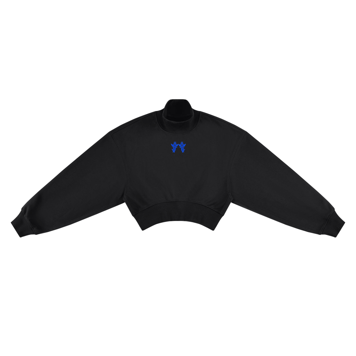 Twin Angels Crop Hoodie Black front