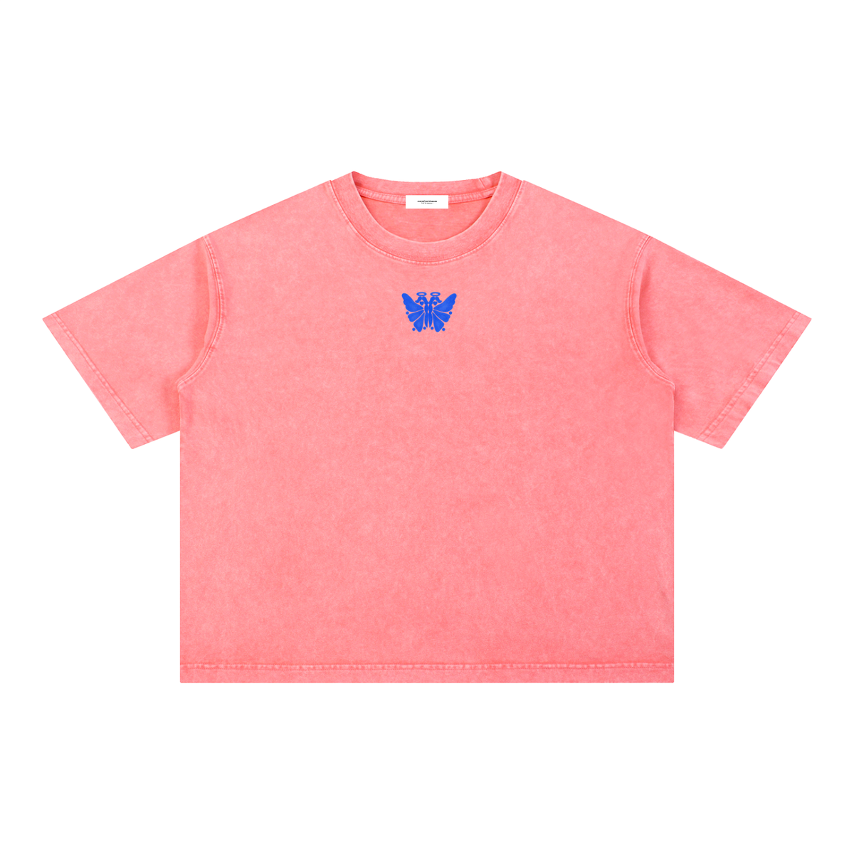 Butterfly Mineral Wash Boxy Tee Rose Pink front