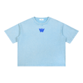 Butterfly Mineral Wash Boxy Tee Sky Blue front
