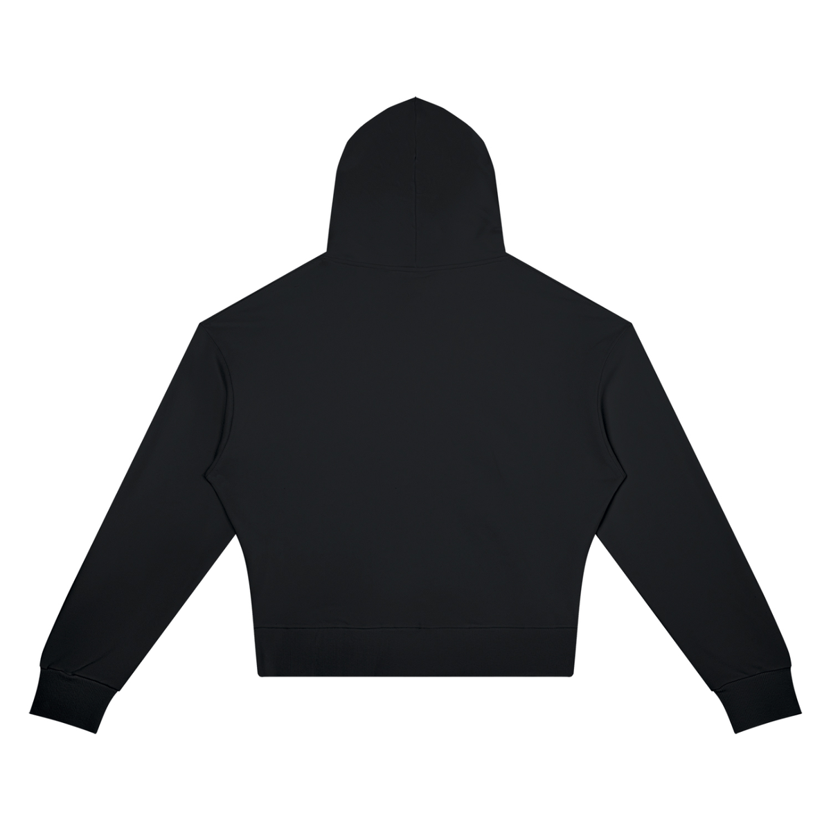 Butterfly Crop Drop Shoulder Hoodie Black back