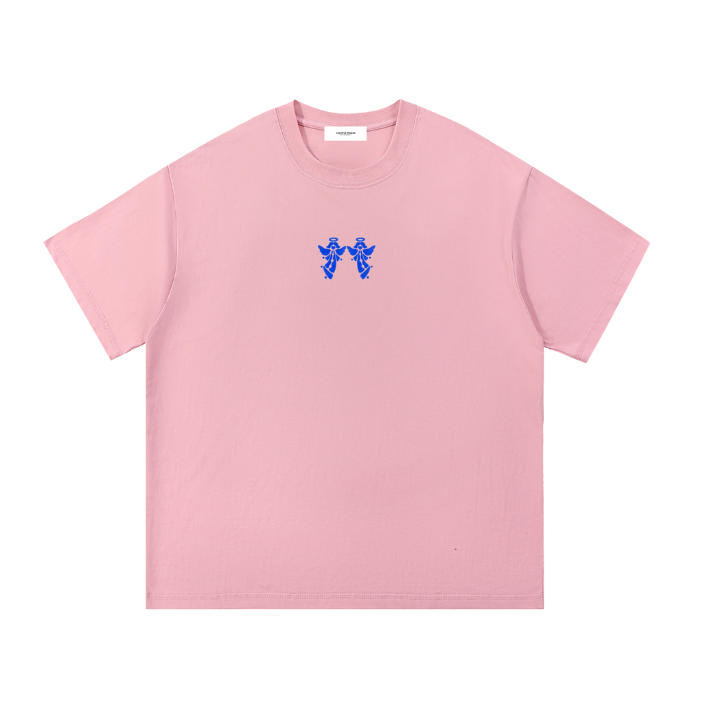 Twin Angels Essential Tee Pink front