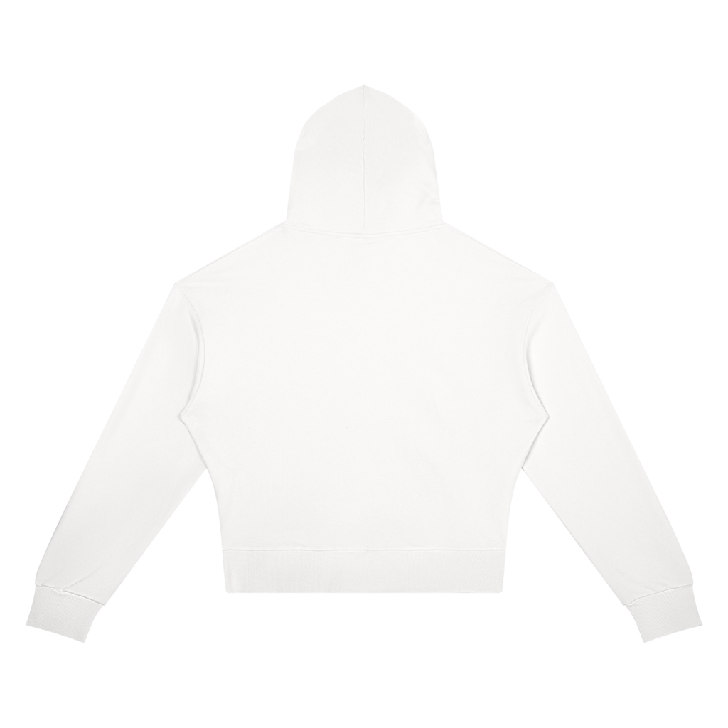 Butterfly Crop Drop Shoulder Hoodie White back
