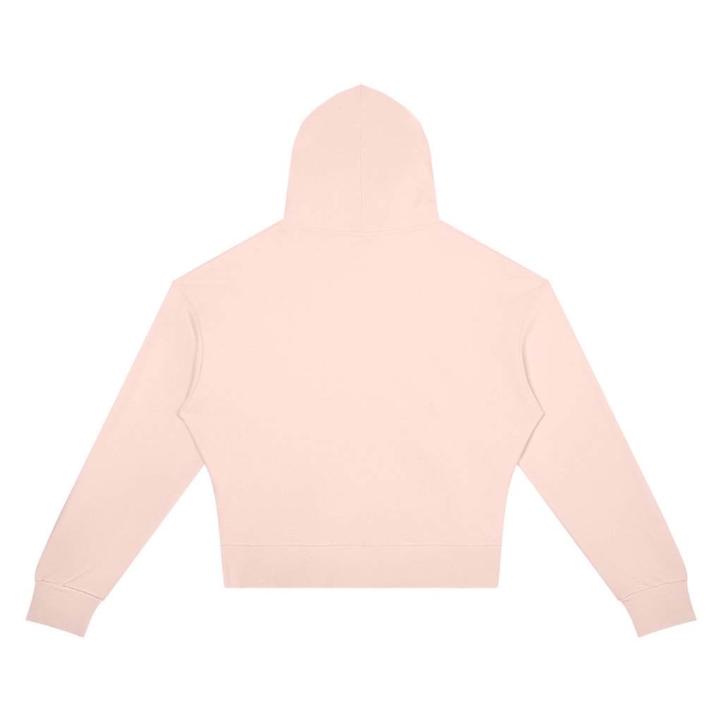 Butterfly Crop Drop Shoulder Hoodie Light Pink back
