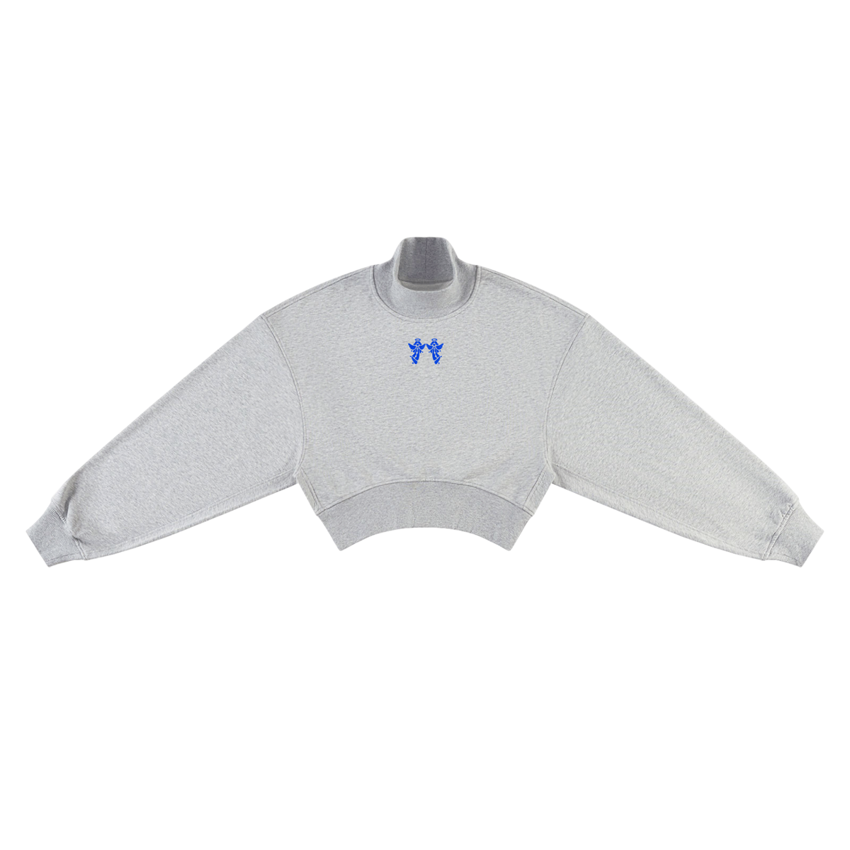Twin Angels Crop Hoodie Gray front