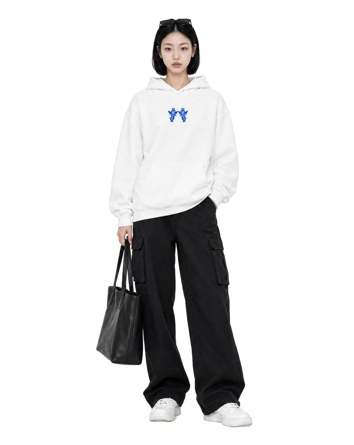Twin Angels Capsule Hoodie White model front