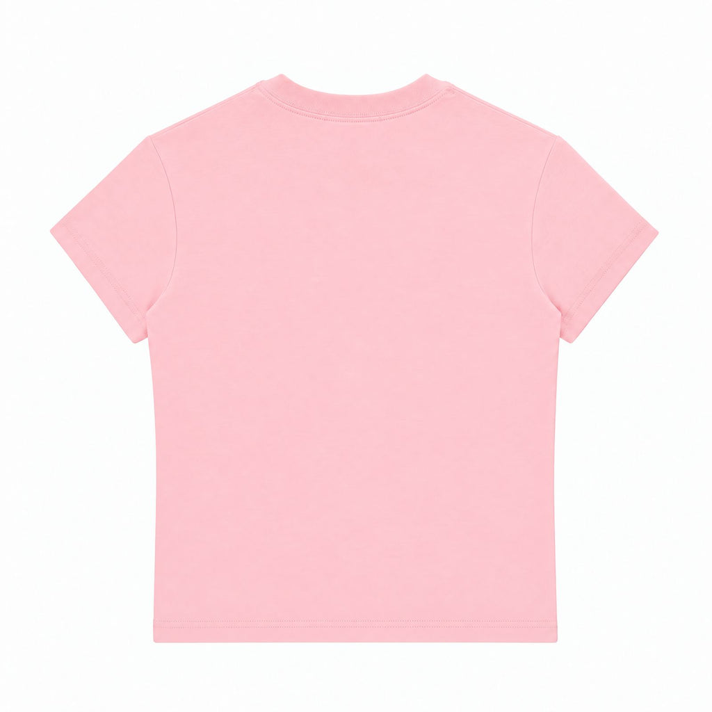 Twin Angels Baby Tee Pink back