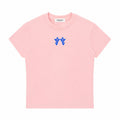 Twin Angels Baby Tee Pink front