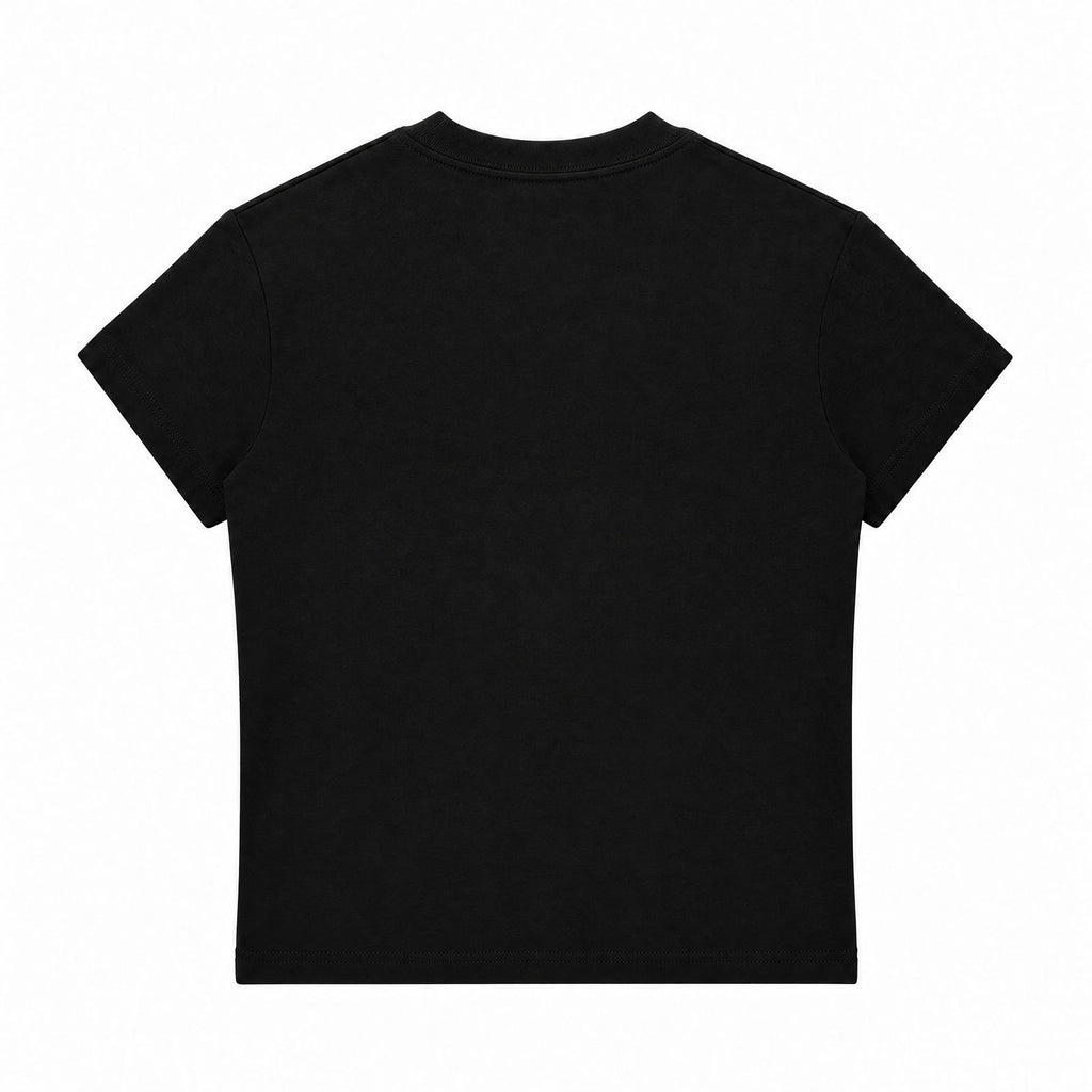 Twin Angels Baby Tee Black back