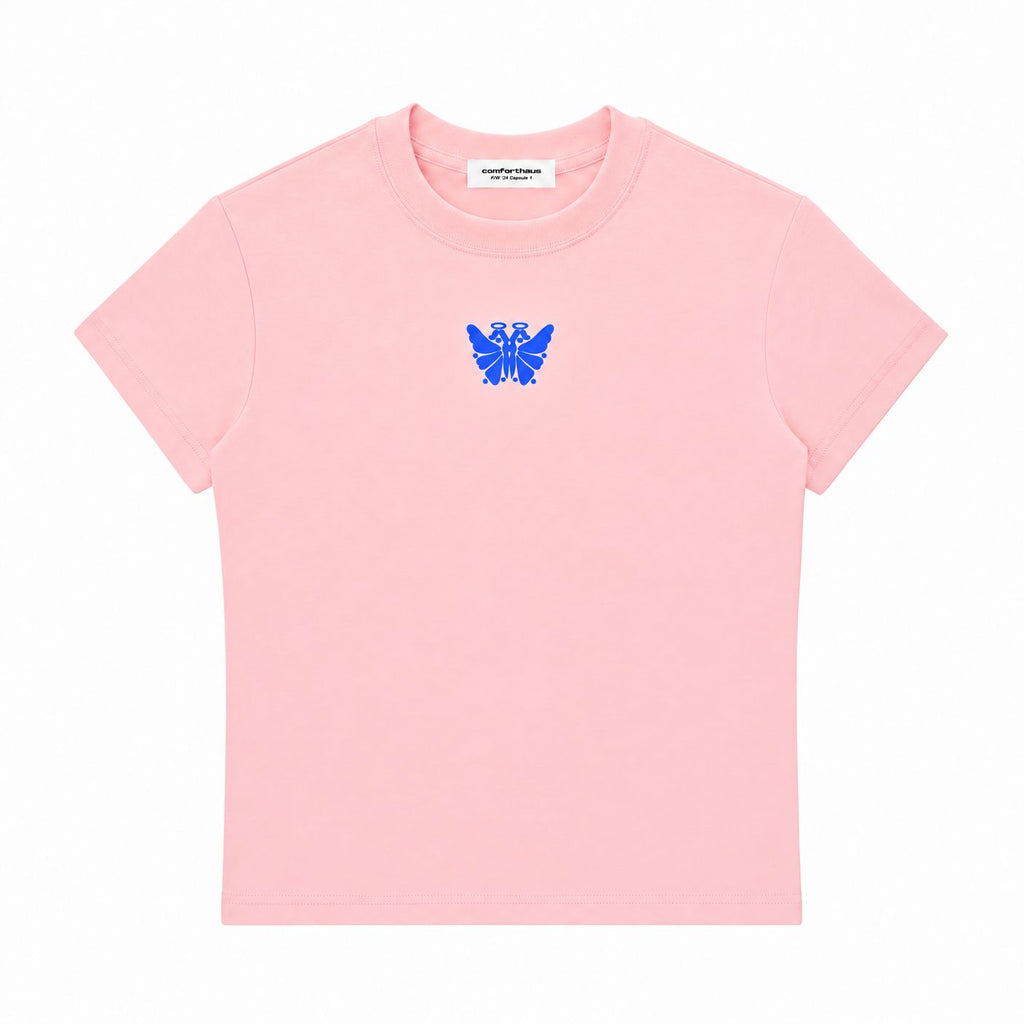 Butterfly Baby Tee Pink front