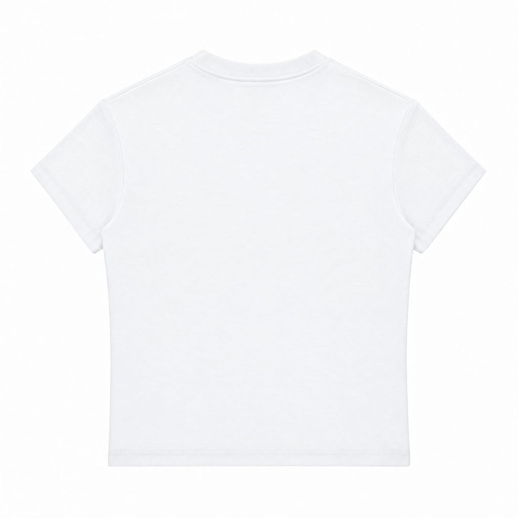 Twin Angels Baby Tee White back