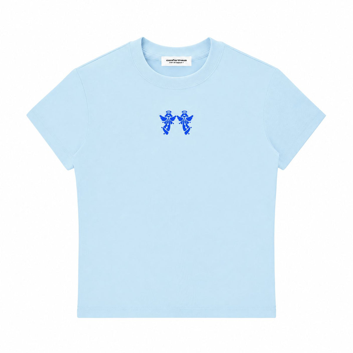 Twin Angels Baby Tee Blue front