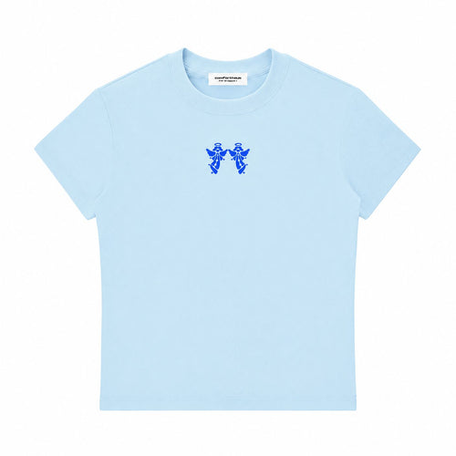 Twin Angels Baby Tee Blue front