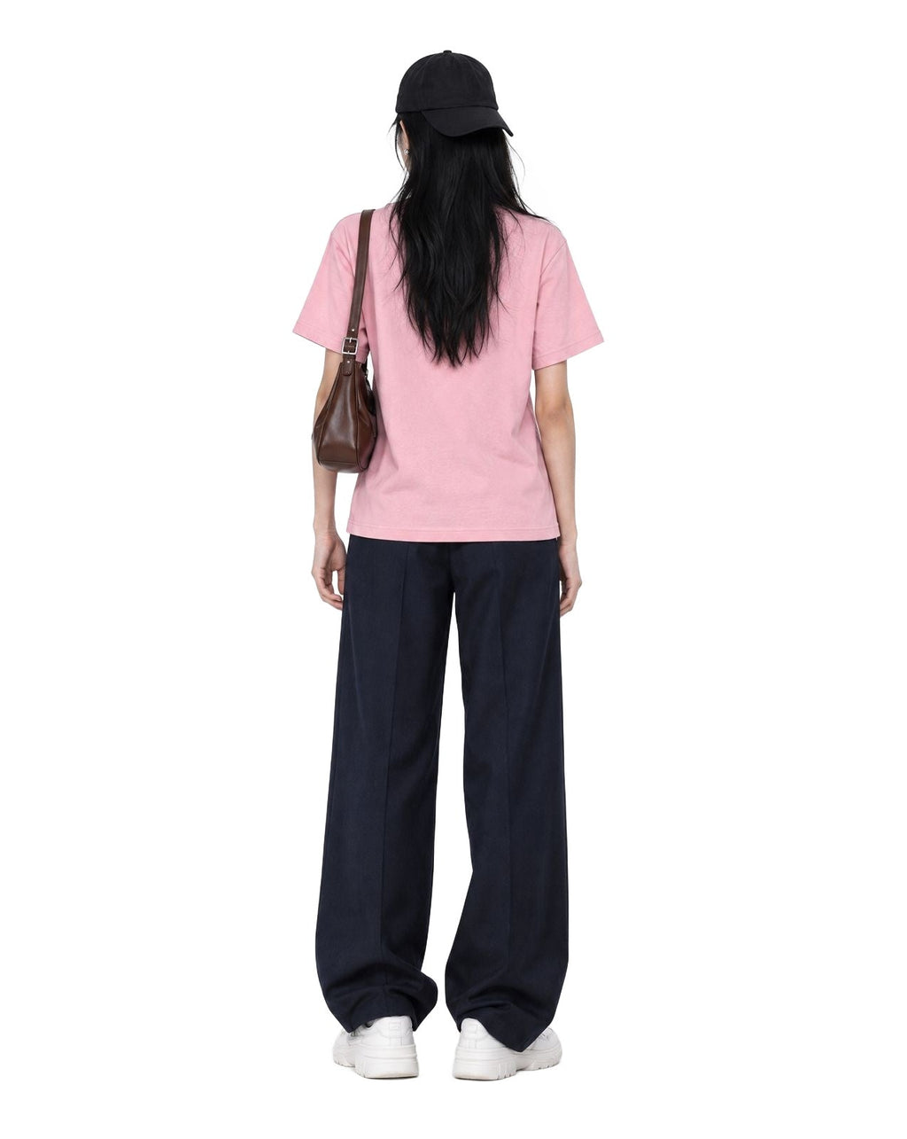Twin Angels Essential Tee Pink model back