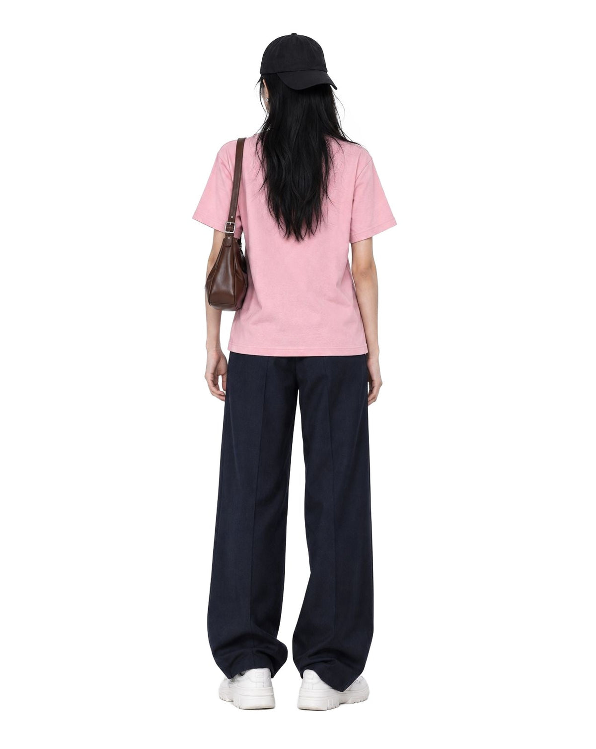 Twin Angels Essential Tee Pink model back