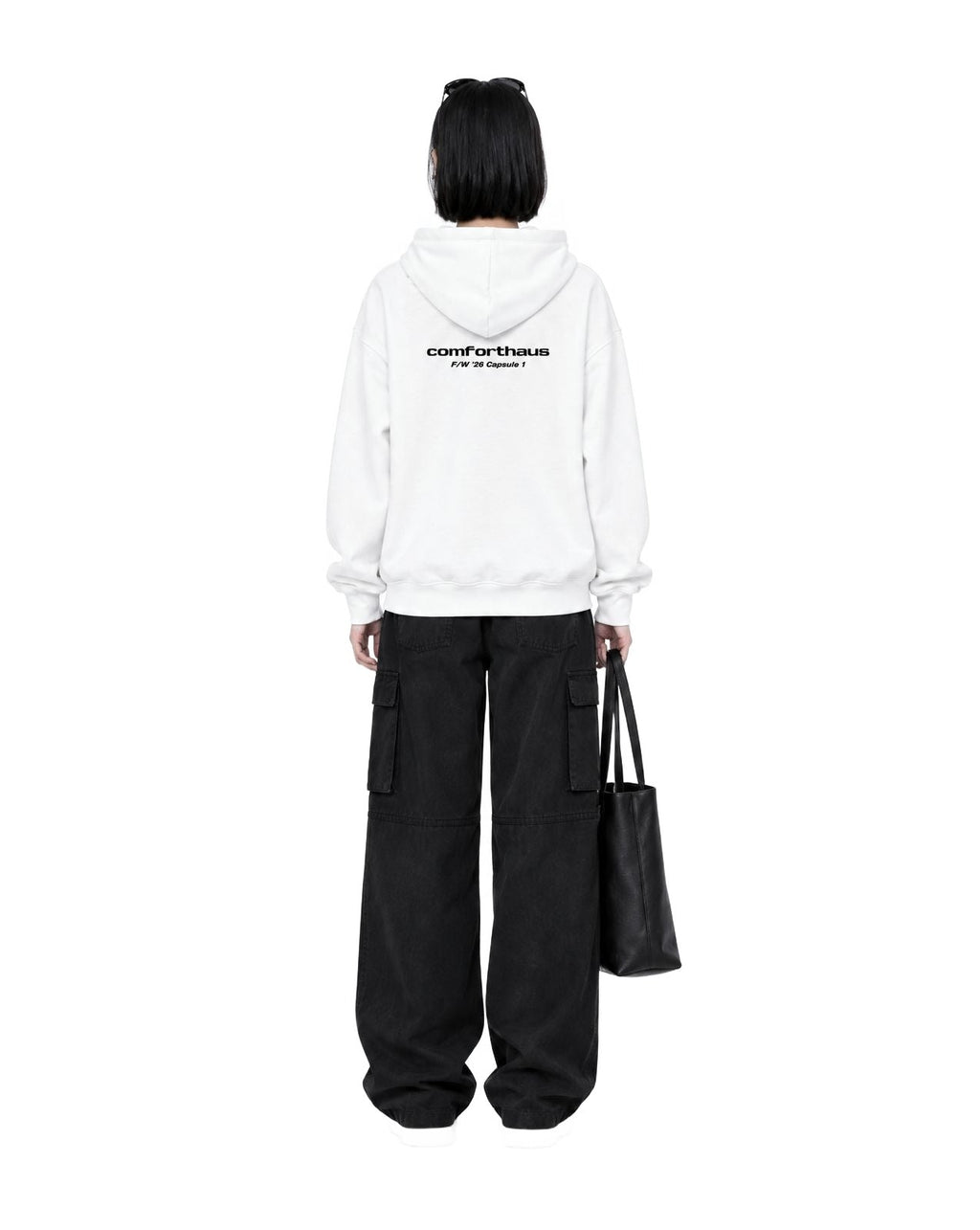 Twin Angels Capsule Hoodie White model back