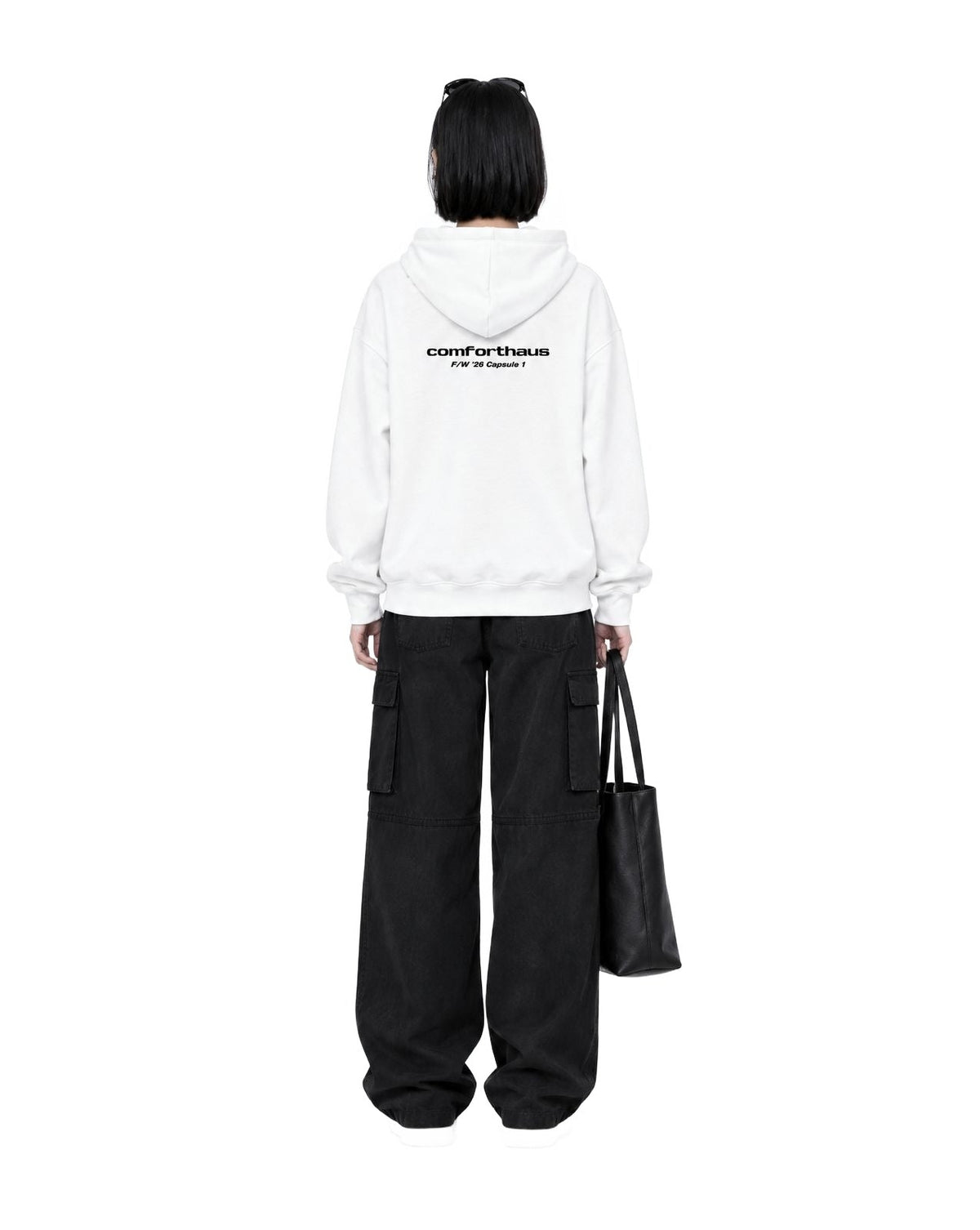 Twin Angels Capsule Hoodie White model back